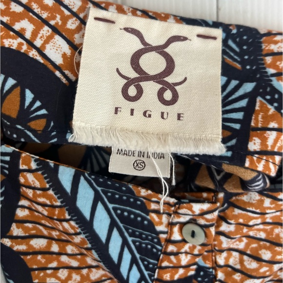 Figue Marina Shell Embellished Printed Cotton Dress XS - Picture 8 of 10